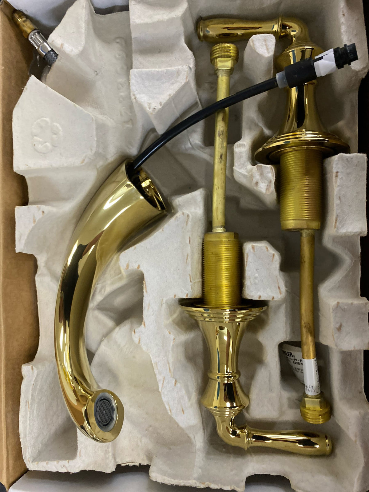 Kohler K-394-4-PB Devonshire Widespread Bathroom Faucet with UltraGlide Valve and Quick Mount Technology - Free Metal Pop-Up Drain Assembly with Purchase - Polished Brass