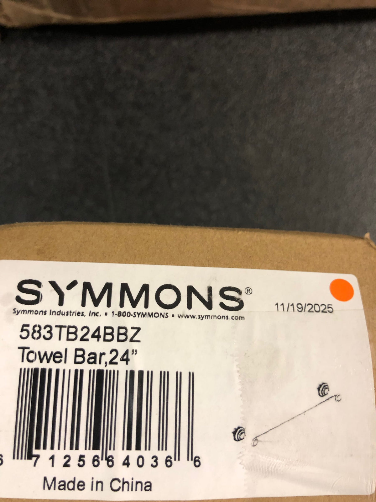 Symmons 583TB24BBZ Braston 24" Towel Bar - Brushed Bronze