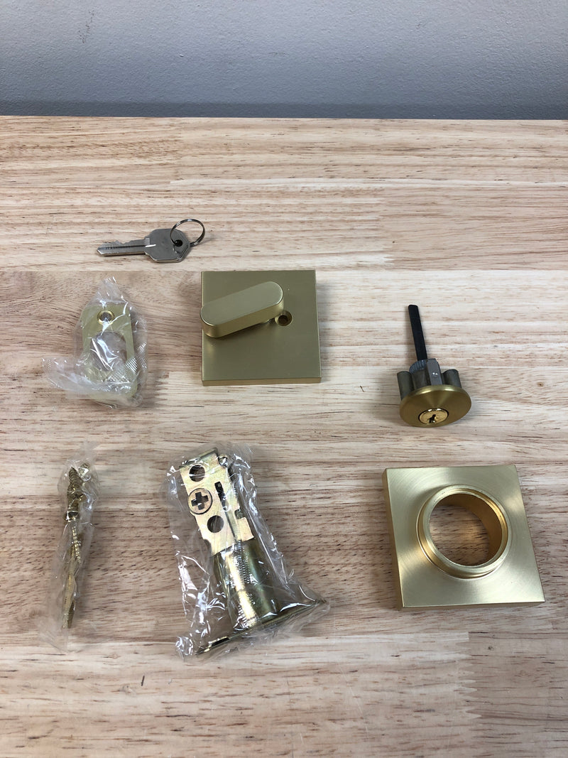 Miseno MLK1228SB Lorton Single Cylinder Keyed Entry Deadbolt - Satin Brass