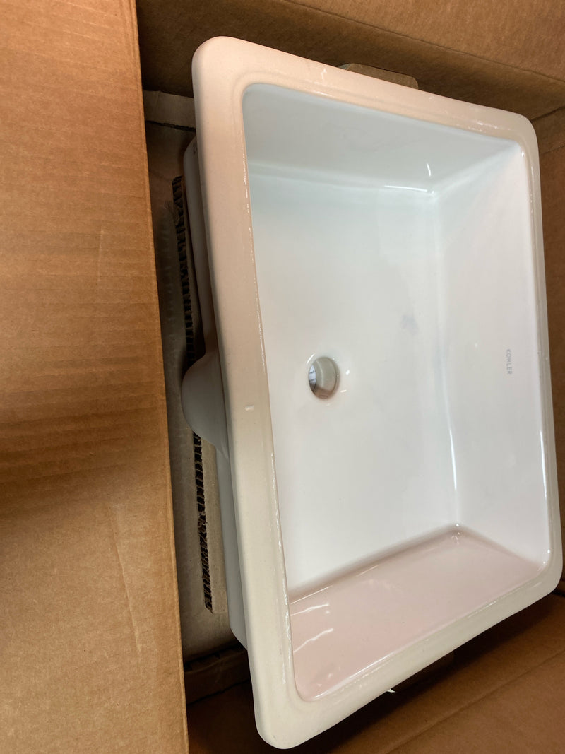 Kohler K-2882-0 Verticyl 19-13/16" Rectangular Undermount Bathroom Sink with Vertical Sides and Overflow - White