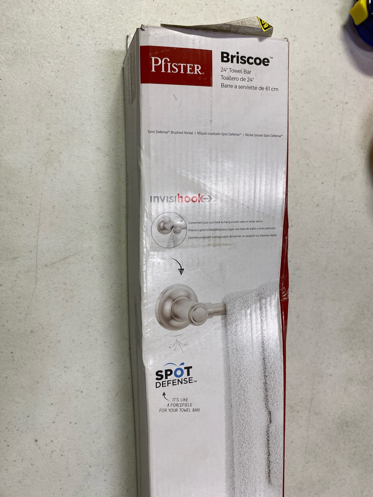 Briscoe 24" Nickel Towel Bar with Spot Defense