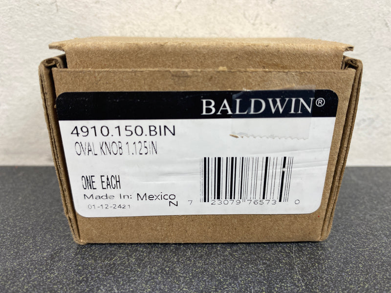 Baldwin 4910150BIN Oval 1-1/8 Inch Oval Cabinet Knob from the Estate Collection - Satin Nickel