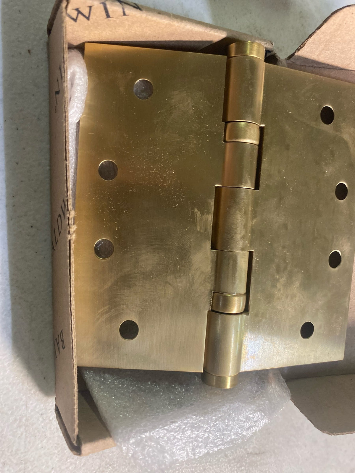 Baldwin 1041033I Square Ball Bearing Mortise Hinge, Vintage Brass