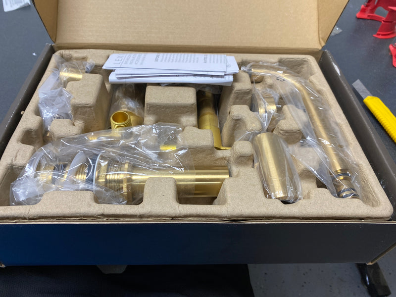 Signature Hardware 483900 Lexia 1.2 GPM Wall Mounted Widespread Bathroom Faucet with Pop-Up Drain Assembly - Brushed Gold