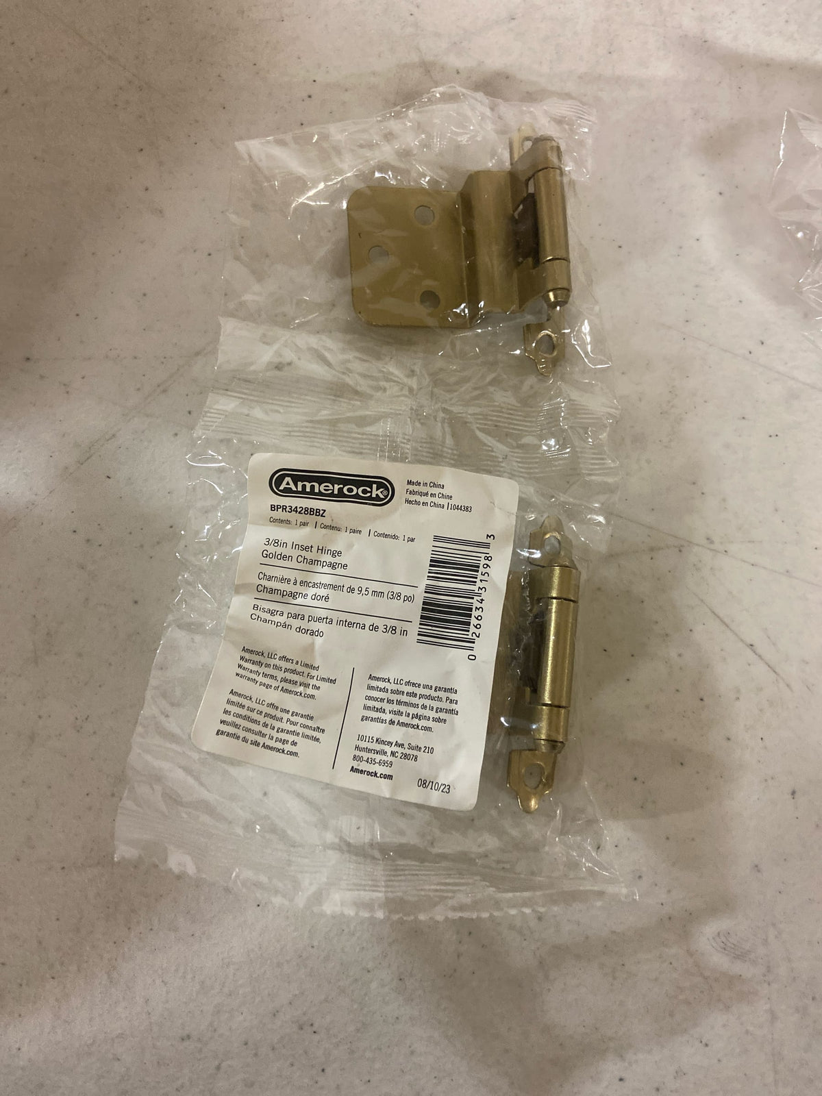 Amerock BPR3428BBZ | Cabinet Hinge | 3/8 in (10 mm) Inset Self Closing Face Mount | Golden Champagne | Kitchen Cabinet Door Hinge | 1 Pair/2 Pack | Functional Hardware