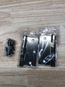 Emtek 94013US7 3-1/2" x 3-1/2" Plated Steel Heavy Duty Square Corner Ball Bearing Hinges - Pair - French Antique