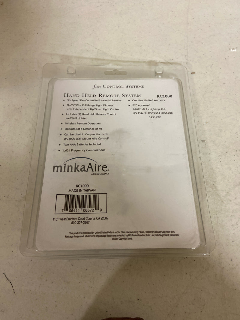 DC Hand HELD Remote Transmitter by Minka-Aire RC1000 in White Finish