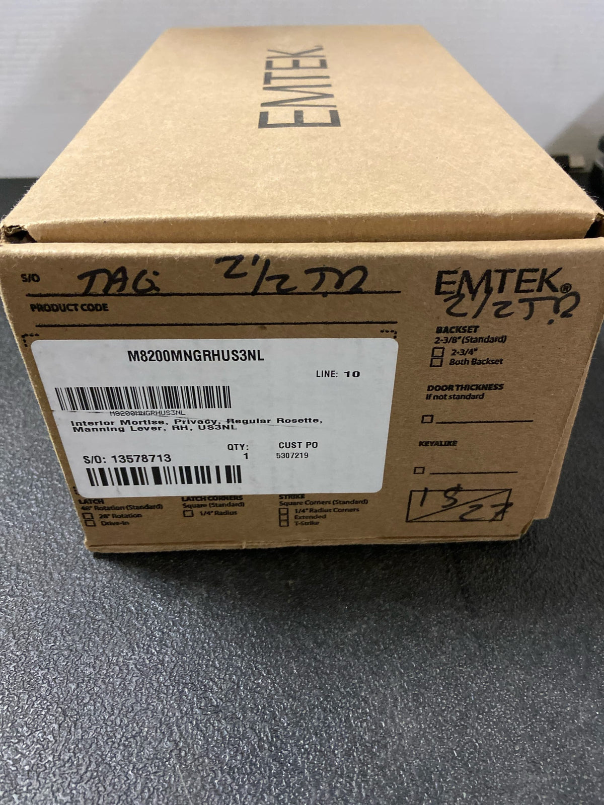 Emtek M8200MNGRHUS3NL Interior Mortise, Privacy, Regular Rosette, Manning Lever, Rh, US3NL