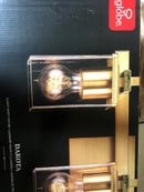 Globe Electric 65564 Dakota 3-Light Vanity Light, Matte Brass, Glass Shades