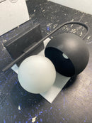 Capital Lighting 651611BI Dolby 16" Tall Wall Sconce with Metal and Frosted Glass Shade - Black Iron