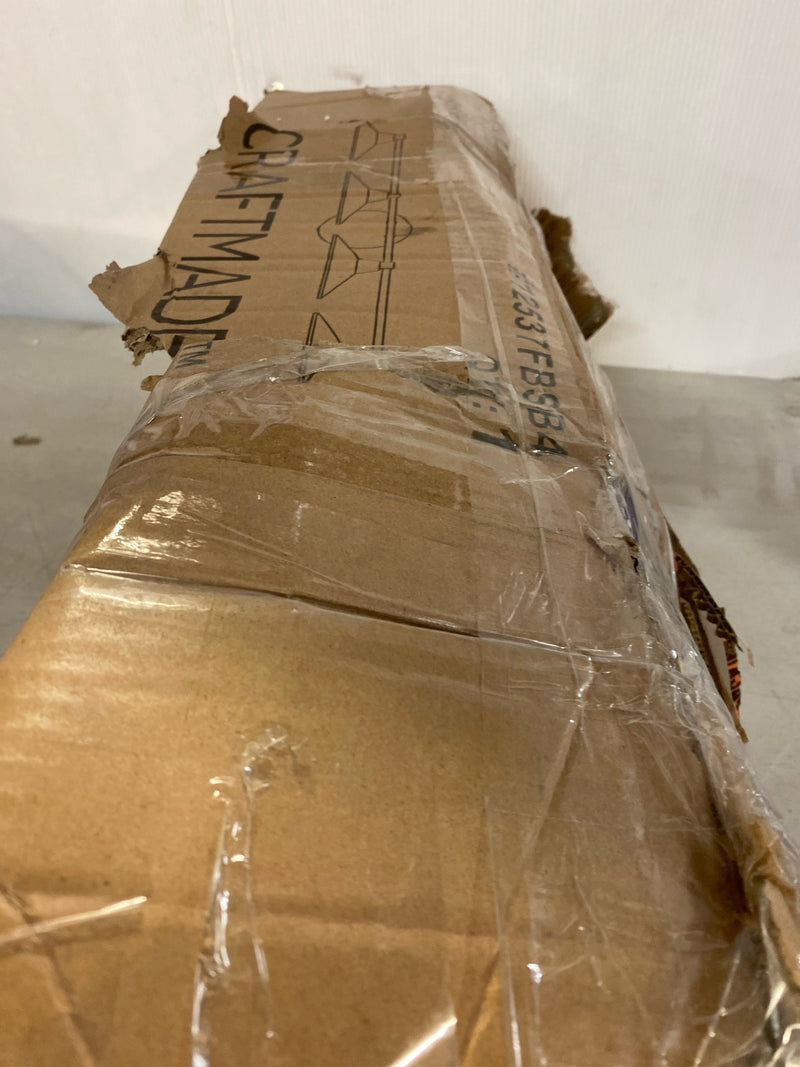 Craftmade 12537FBSB4 Isaac Modern Rustic Metal Dome Bath Vanity Wall Light, 4-Light 240 Total Watts, 5"H x 37"W, Flat Black/Satin Brass