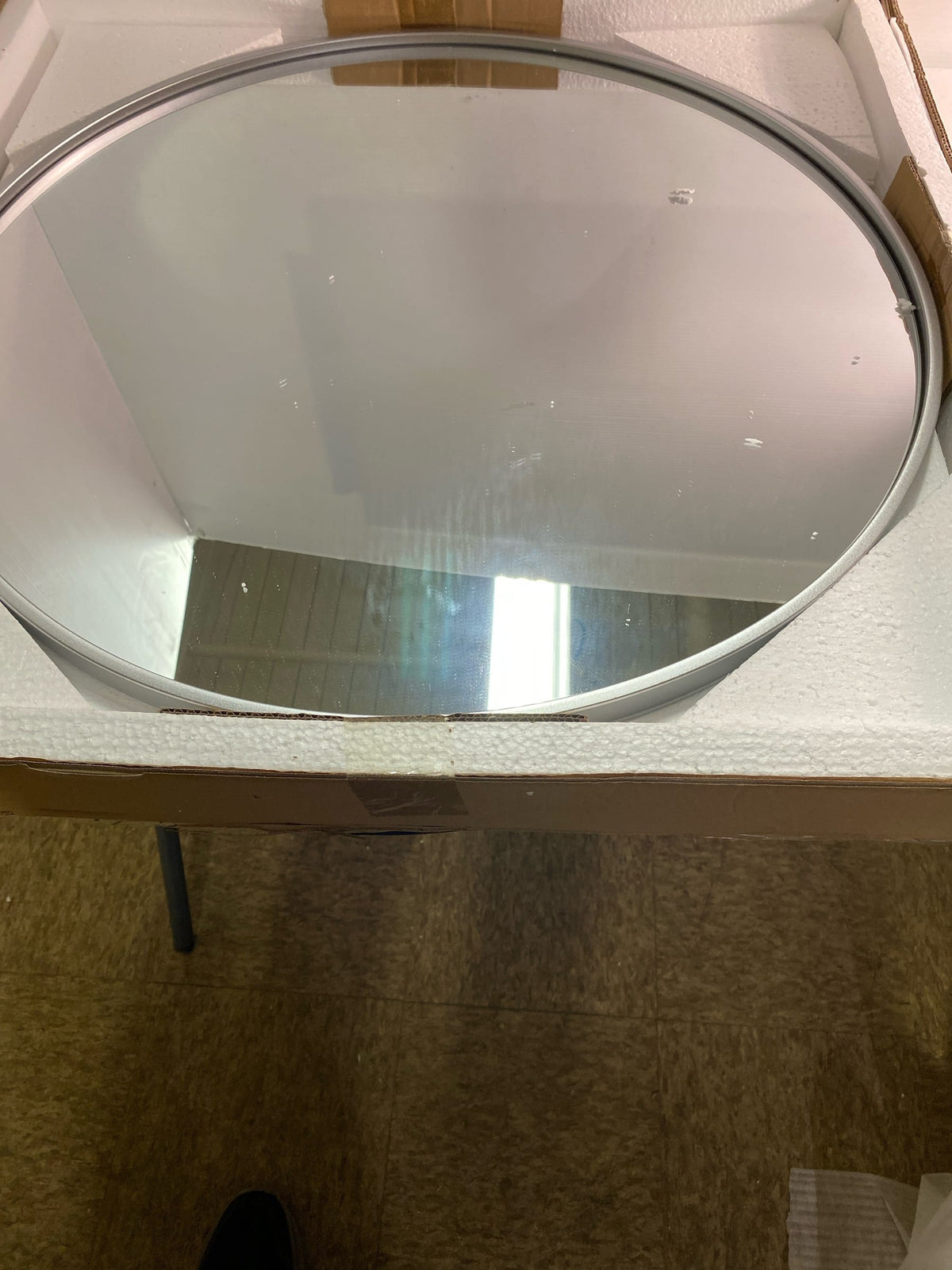 Elegant Lighting MR4036S Eternity 28" Diameter Traditional Circular Framed Bathroom Wall Mirror - Silver