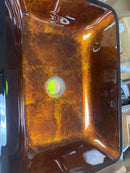 Vigo VG07089 Donatello 18" L x 13" W x 4" H Rectangular Glass Vessel Bathroom Sink - Russet
