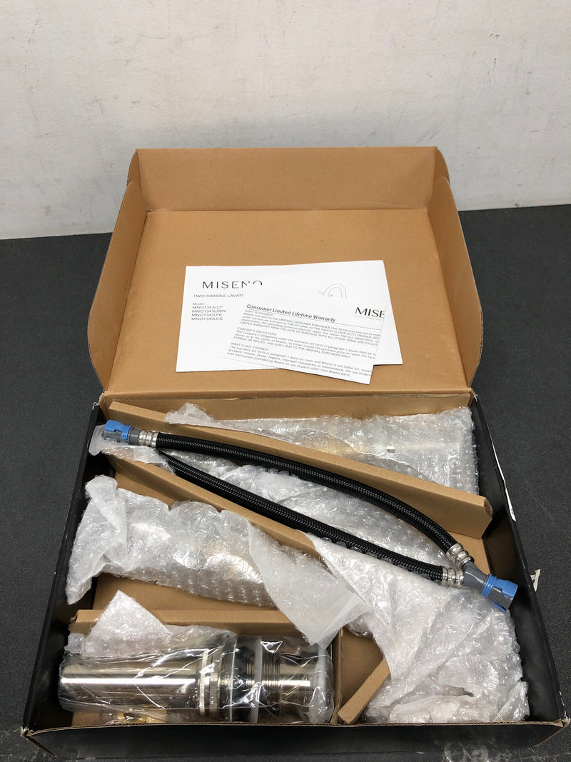 Miseno MNO1343LZBN Mia Widespread Bathroom Faucet - Includes Brass Push-Pop Drain Assembly - PVD Brushed Nickel