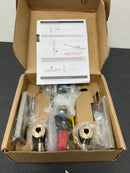 Emtek C510FRLUS15 Freestone Passage Door Lever Set from Brass Modern Collection with CF Mechanism - Satin Nickel