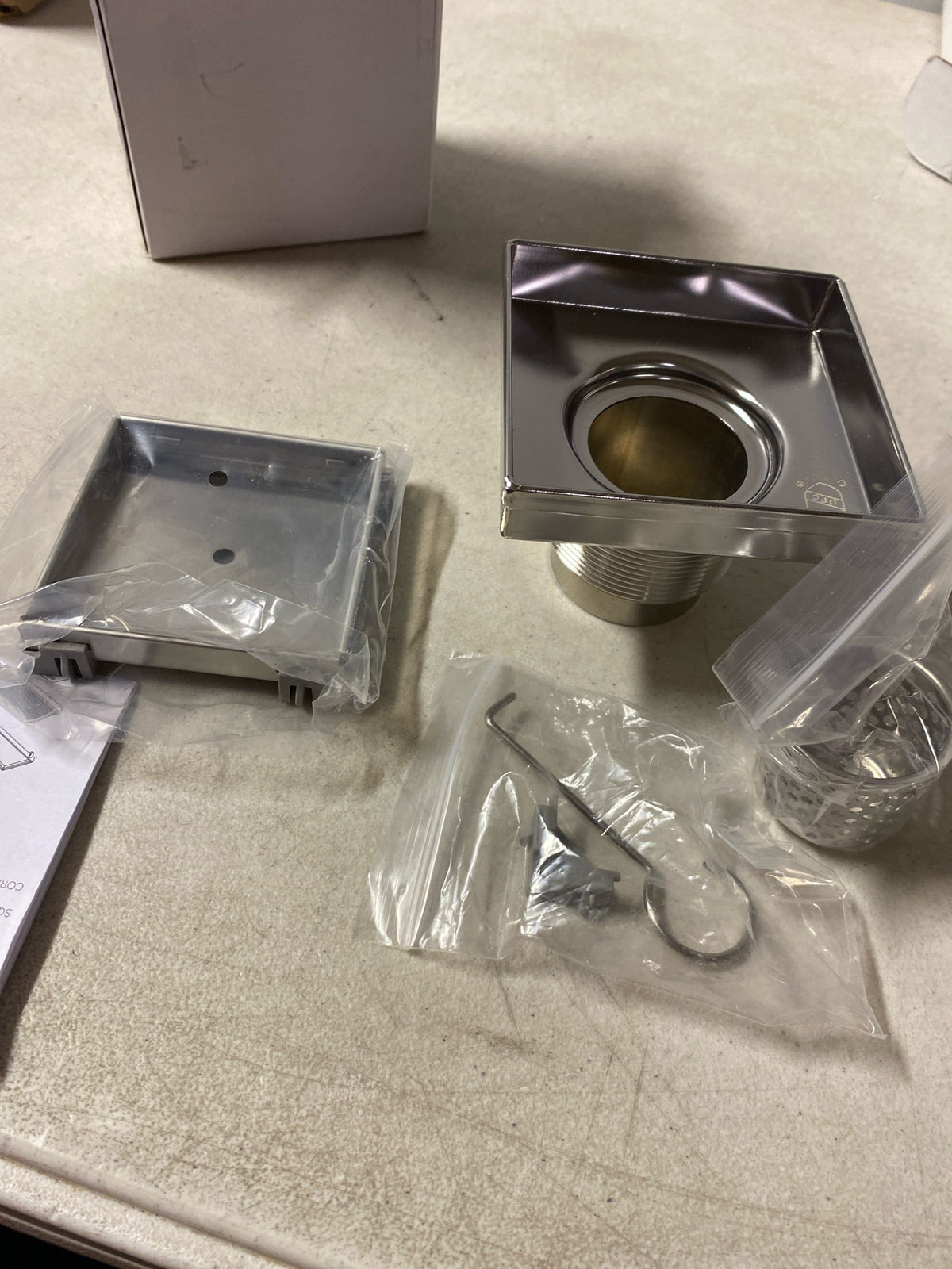 Signature Hardware SH4394079SS 4" Tile-In Square Shower Drain - Stainless Steel