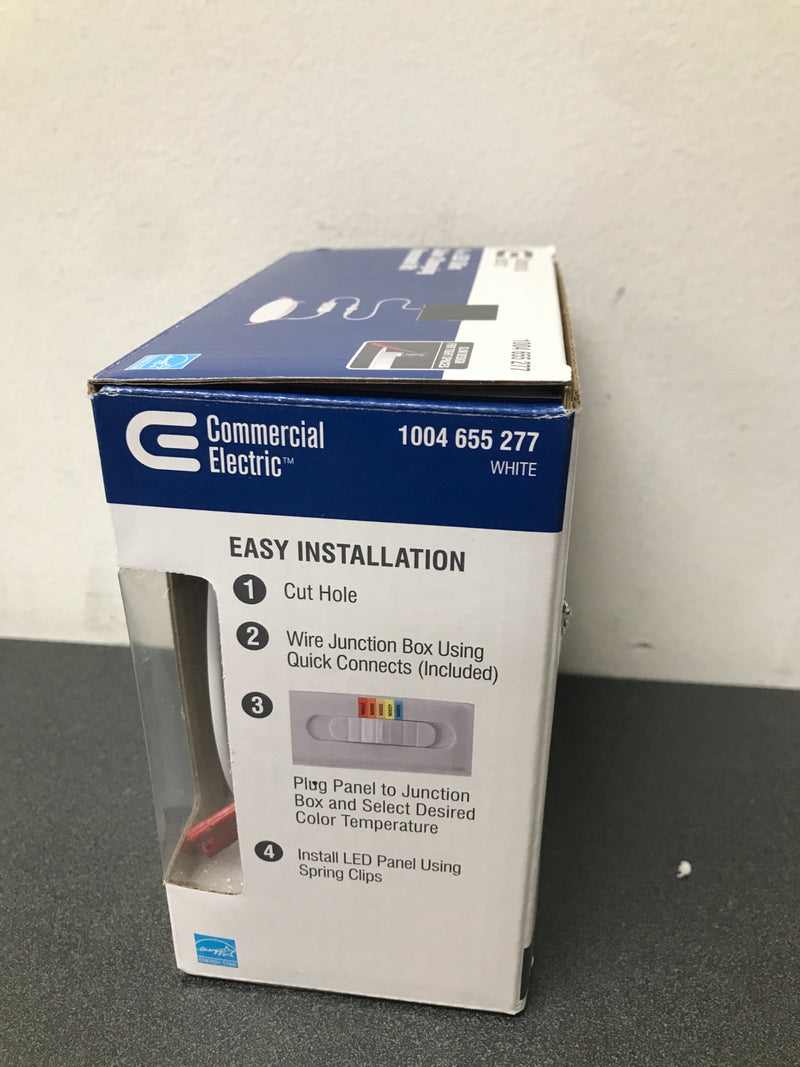 Commercial electric 91469 Ultra Slim 4 in. Color Selectable New Construction and Remodel Canless Recessed Integrated LED Kit