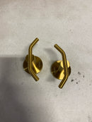 Wowow 480807GX2 Knob Hook Double Robe/Towel Hook in Brushed Gold (2-Pack)