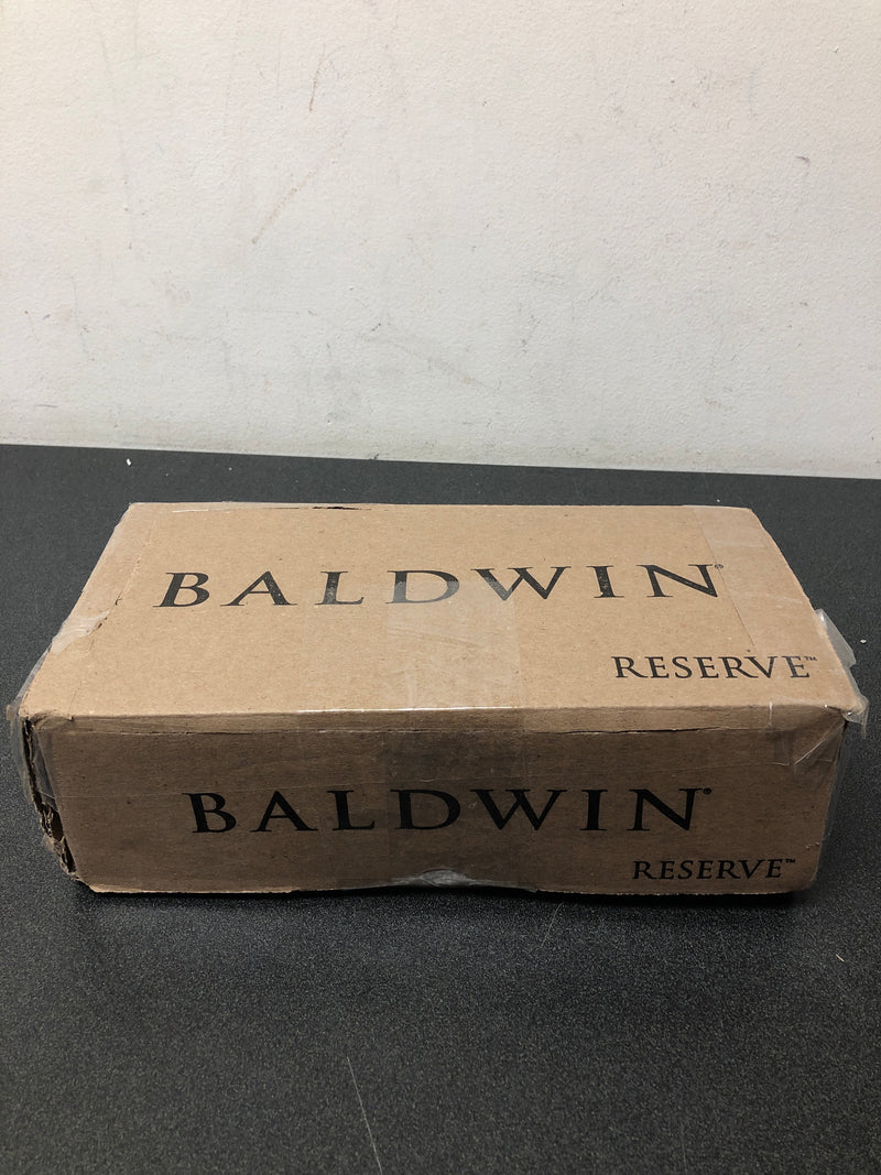 Baldwin HDTUBCFR260 Tube Non-Turning One-Sided Dummy Door Lever with 5 Inch Rectangle Rose from the Reserve Collection - Polished Chrome