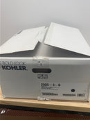 Kohler K-2905-4-0 Farmington 19-1/4" Oval Cast Iron Drop In Bathroom Sink with Overflow and 3 Faucet Holes at 4" Centers - White