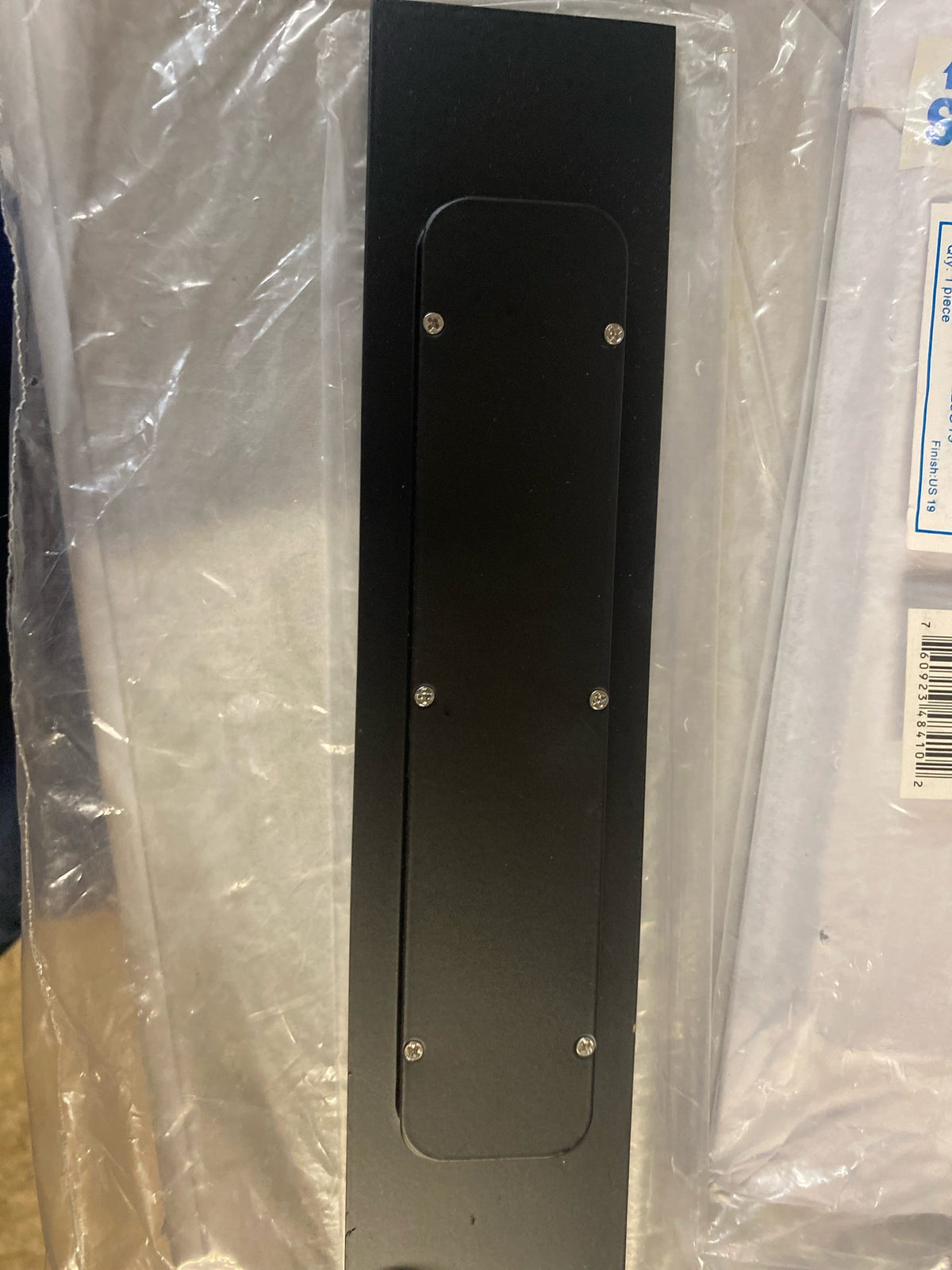 Deltana FP10225U19 10" Tall Solid Brass Rectangular Flush Sliding Door Pull - Black