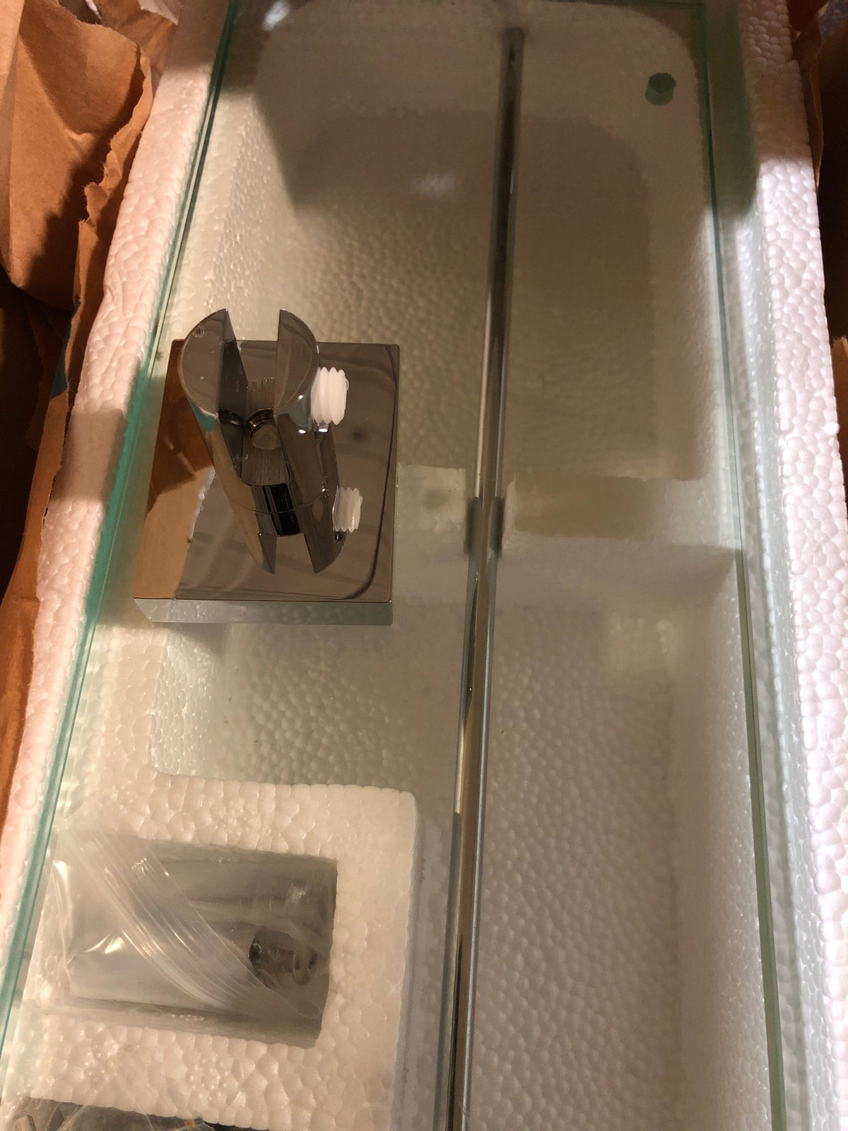 ICO Bath V62763 Crater 21" Brass Bathroom Shelf - Chrome