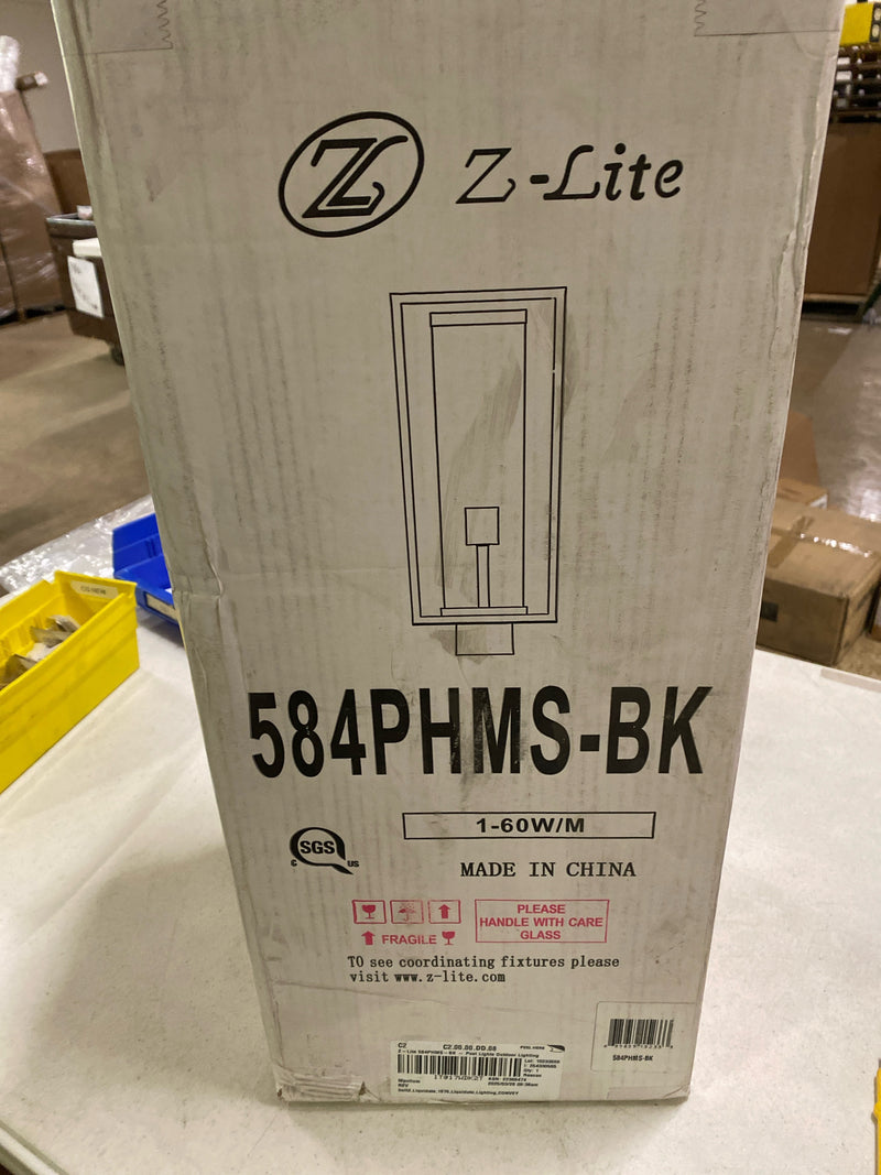 Z-Lite 1 Light Outdoor Post Mount Fixture 584PHMS-BK, Black