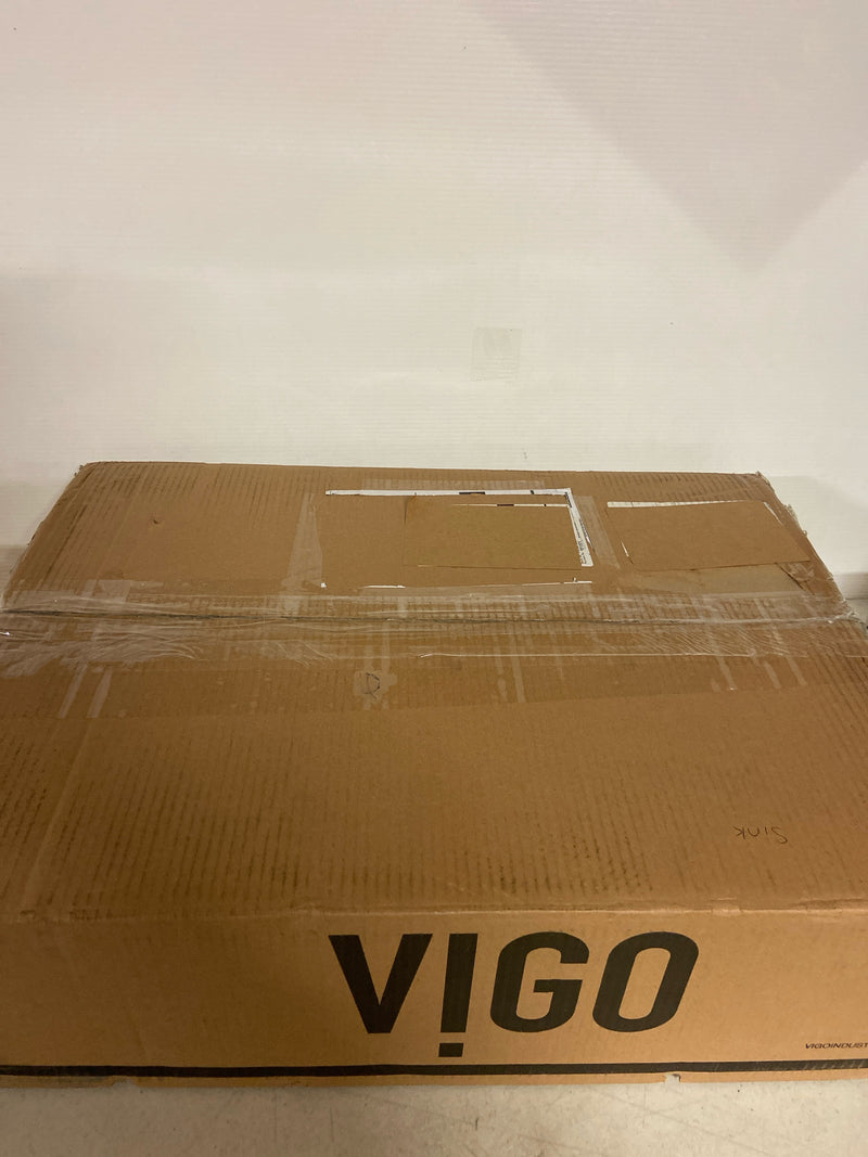 VIGO Starr 23"L x 15"W x 5"H Over the Counter Matte Stone Rectangular Vessel Bathroom Sink in White -VG04028