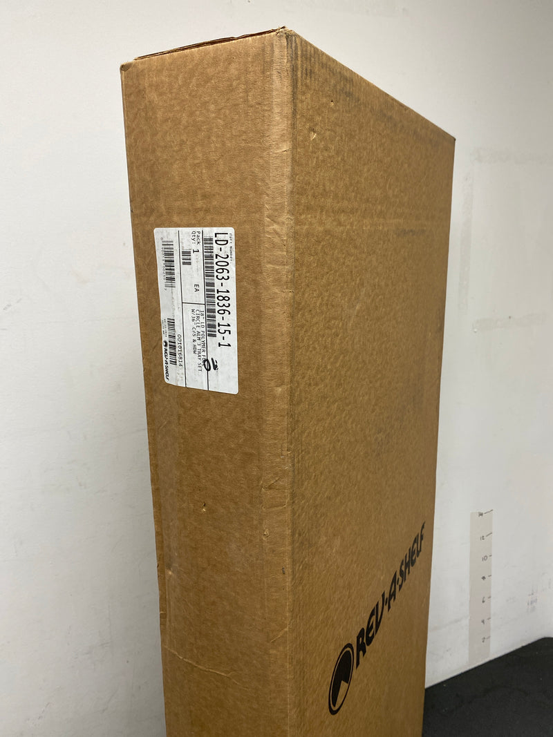 Rev-A-Shelf LD-2063-1836-15-1 Lazy Daisy Plastic 3-Shelf 18" Full Circle Lazy Susan for Corner Base Cabinets - Almond