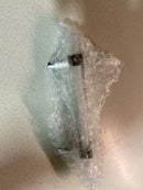 Sietto P-1901-5.5-PN Adjustable Center to Center 5-1/2 Inch Long Handle Cabinet Pull with White Glass - Polished Nickel