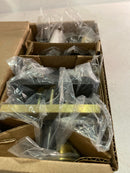 Baldwin ENCONCFR044 Contemporary Single Cylinder Keyed Entry Door Knob Set with 5 Inch Rectangle Rose from the Reserve Collection - Satin Brass