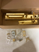 Emtek 4212TUS3NLLH Melrose Left Handed Full Plate Single Cylinder Keyed Entry Handleset with Turino Interior Lever - Unlacquered Brass