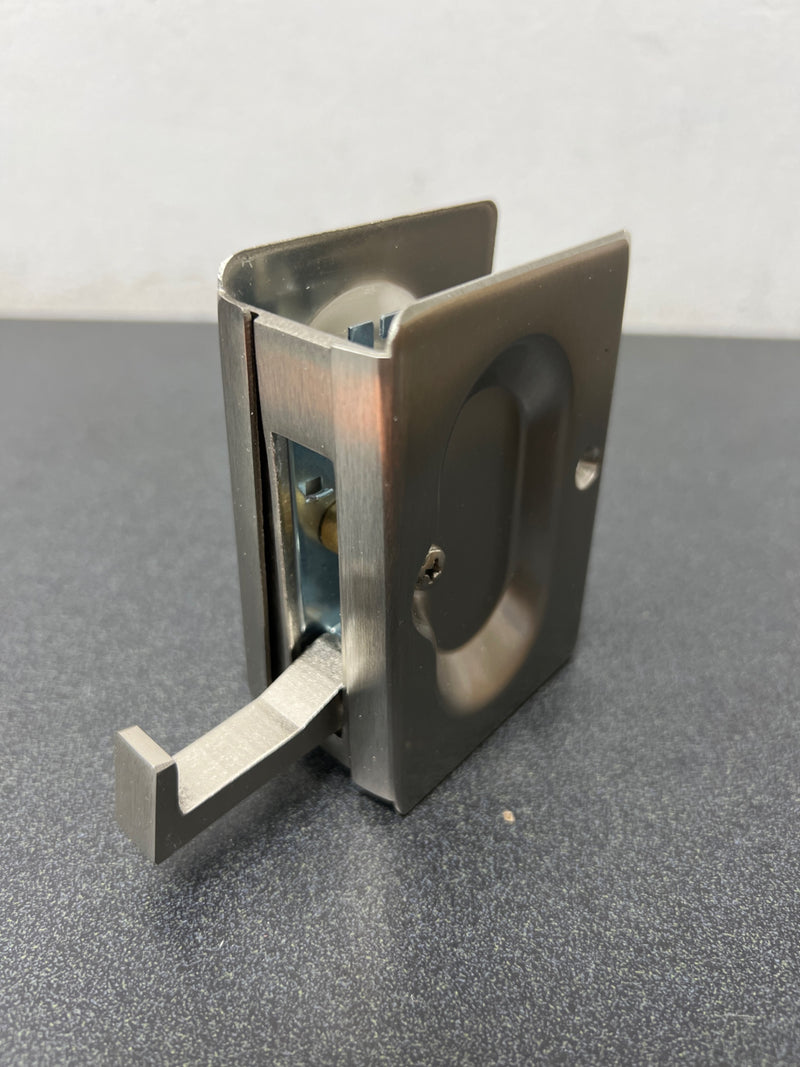 Emtek 2101US15 3-1/2 Inch Height Passage Pocket Door Lock - Satin Nickel