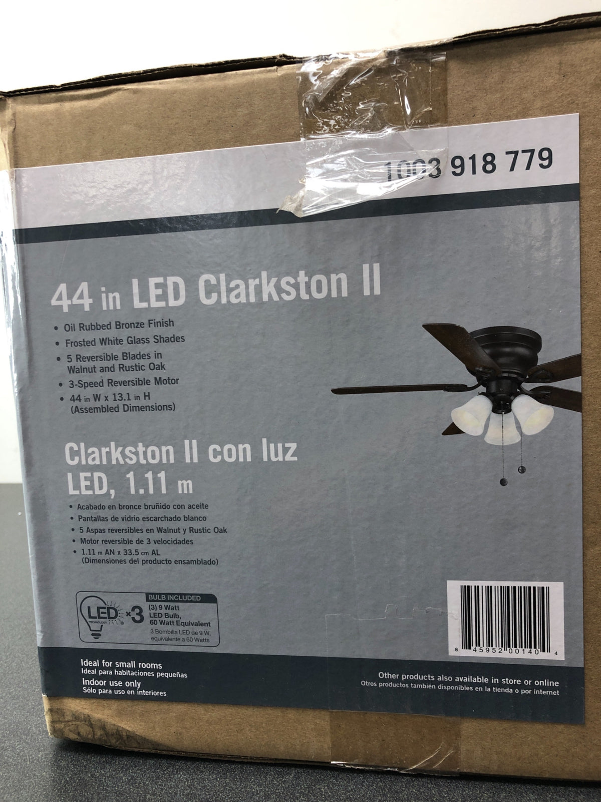 Unbranded SW18030 ORB Clarkston II 44 in. LED Indoor Oil Rubbed Bronze Ceiling Fan with Light Kit