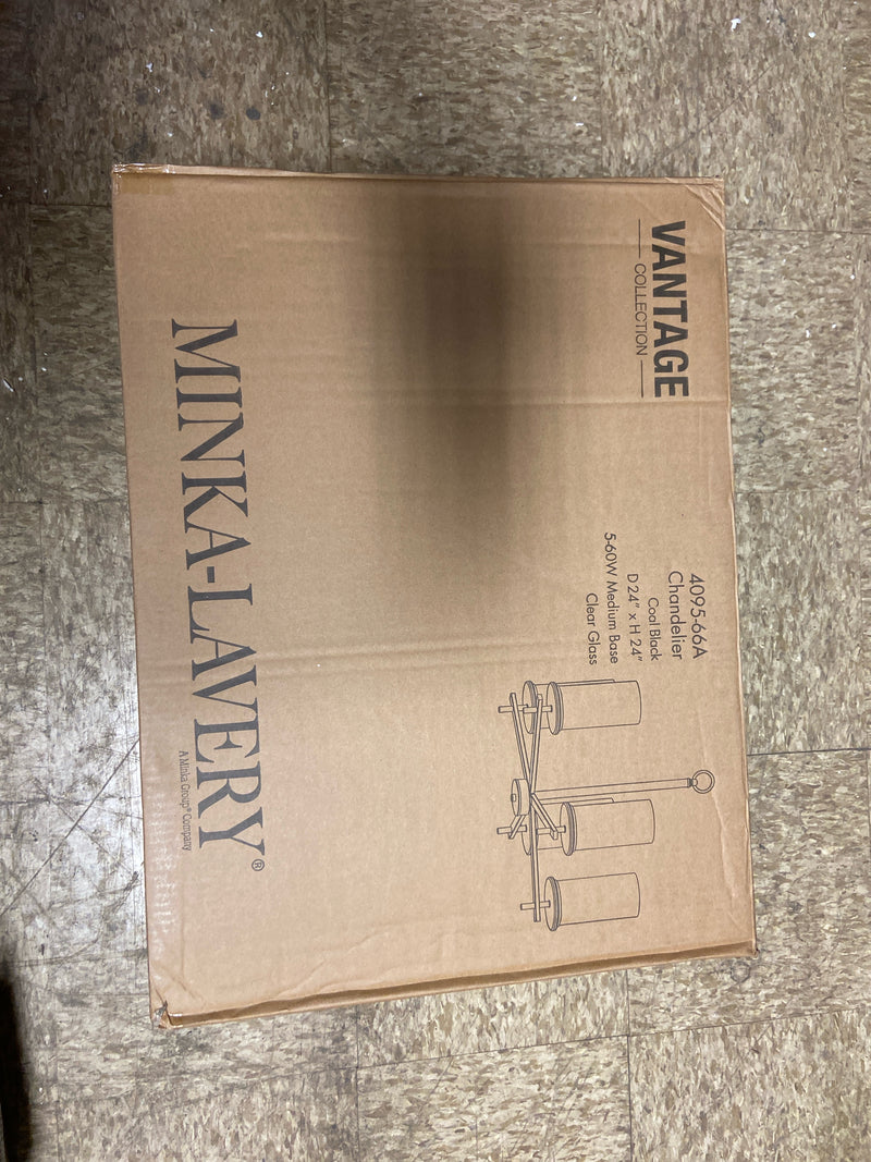 Minka Lavery 4095-66A Haisley 5 Light 24" Wide Vantage Candle Chandelier - Coal