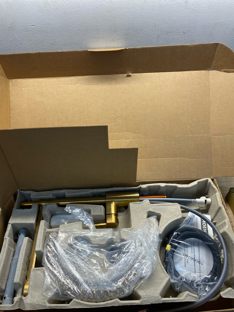 Moen 5923BG Align Brushed Gold 21.75 in. H Spring Pull Down Sprayer Kitchen Faucet with 360 Degree Spout Swivel and Power Boost