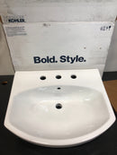 Kohler Cimarron 21" Pedestal Bathroom Sink with 3 Holes Drilled and Overflow