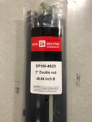 Rod desyne 100-17-482-D 48 in. - 84 in. Telescoping 1 in. Double Curtain Rod Kit in Black with Selma Finial