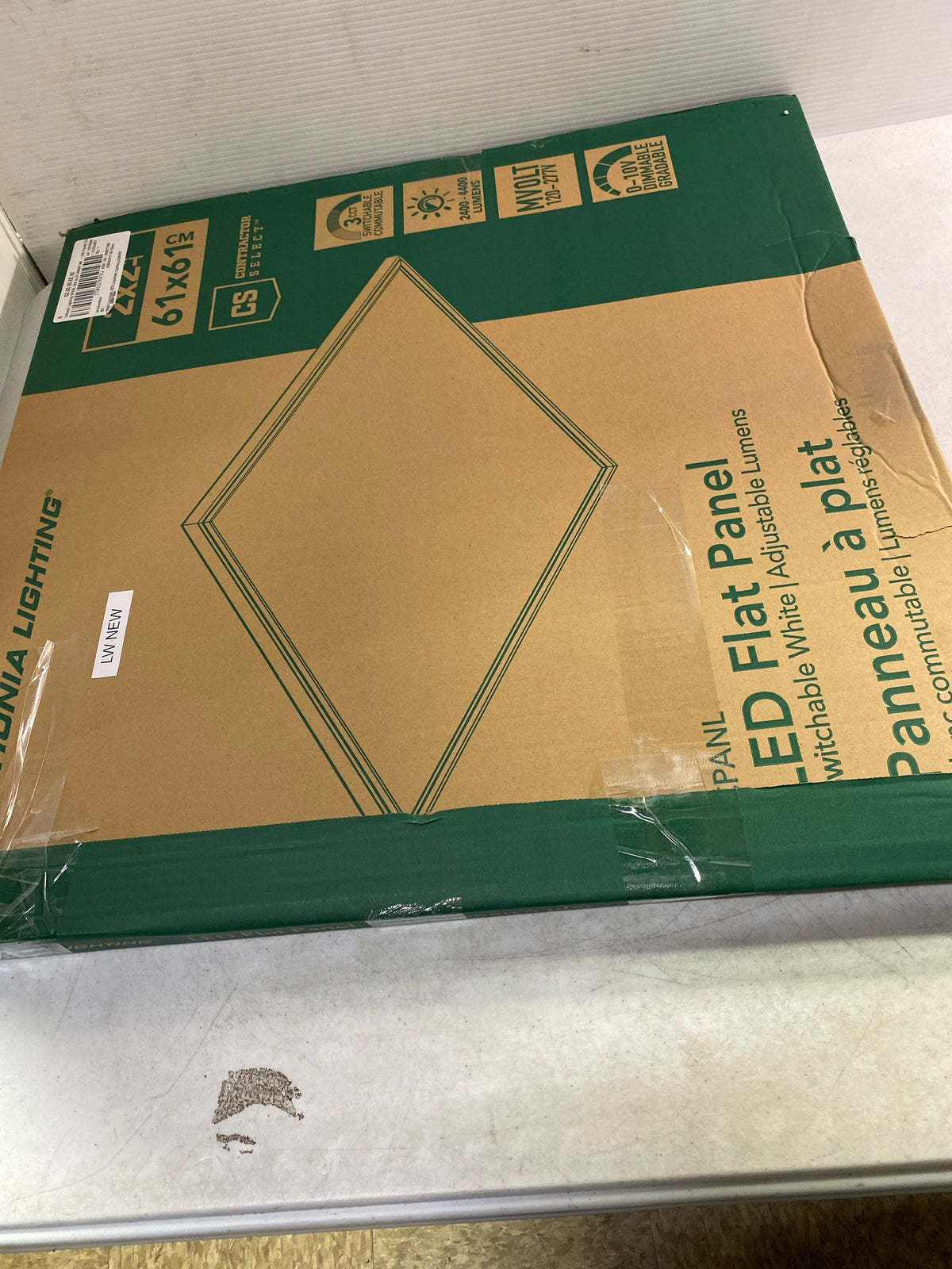 Lithonia Lighting CPANL 2x2 LED Flat Panel Light, 2 ft. x 2 ft. LED Light Panel, Ceiling Lighting Fixture, 2400/3300/4400 Adjustable Lumens, 3500K/4000K/5000K Switchable CCT, White