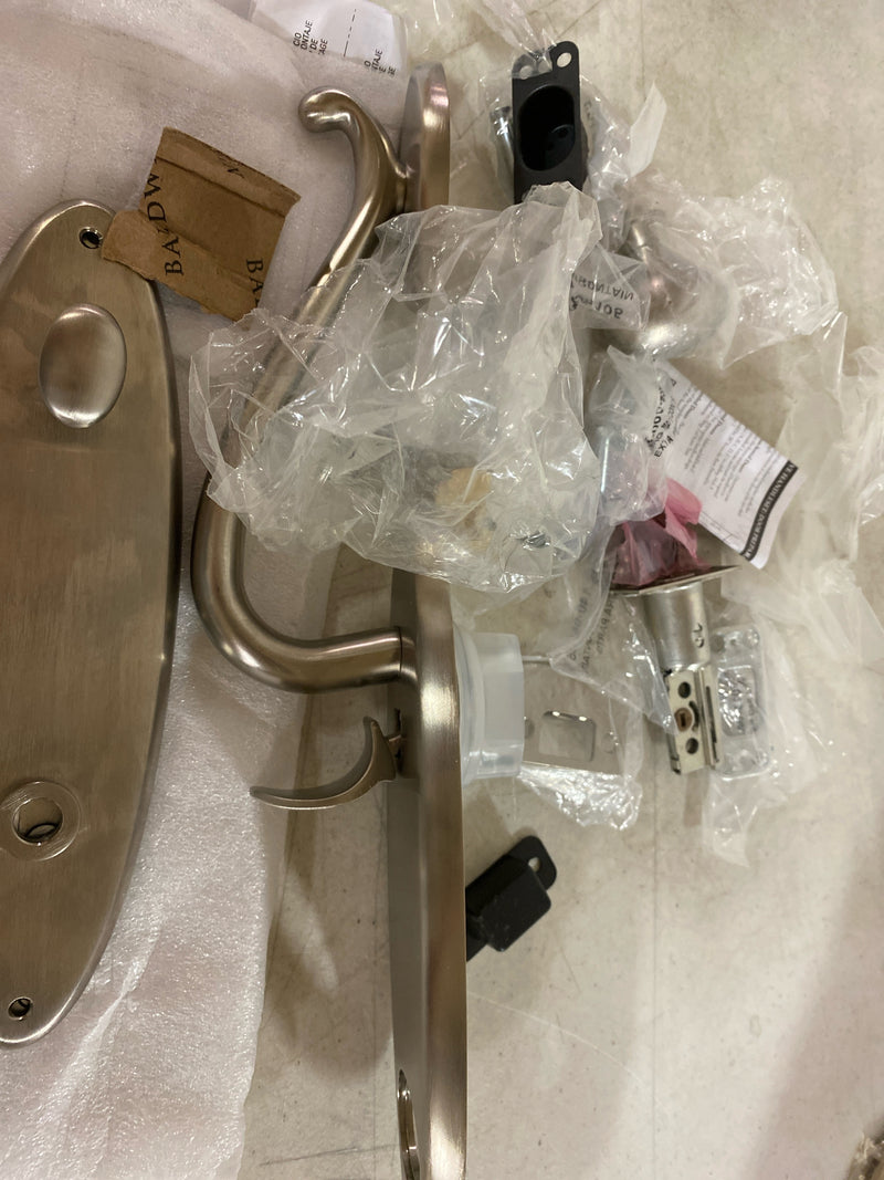 Baldwin 85360056ENTR Blakely One Piece Single Cylinder Keyed Entry Handleset with 5025 Interior Knob from the Estate Collection - Satin Nickel