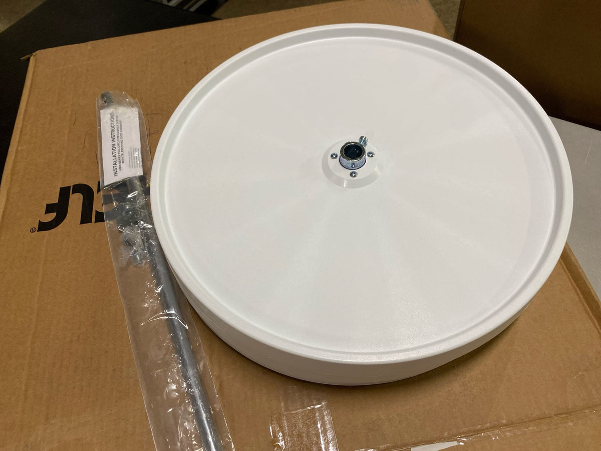 Rev-A-Shelf 6013-18-11-526 Classic Triple 3 Tier 18" Full Circle Lazy Susan with 38-46" Adjustable Pole for Corner Wall Cabinets - White