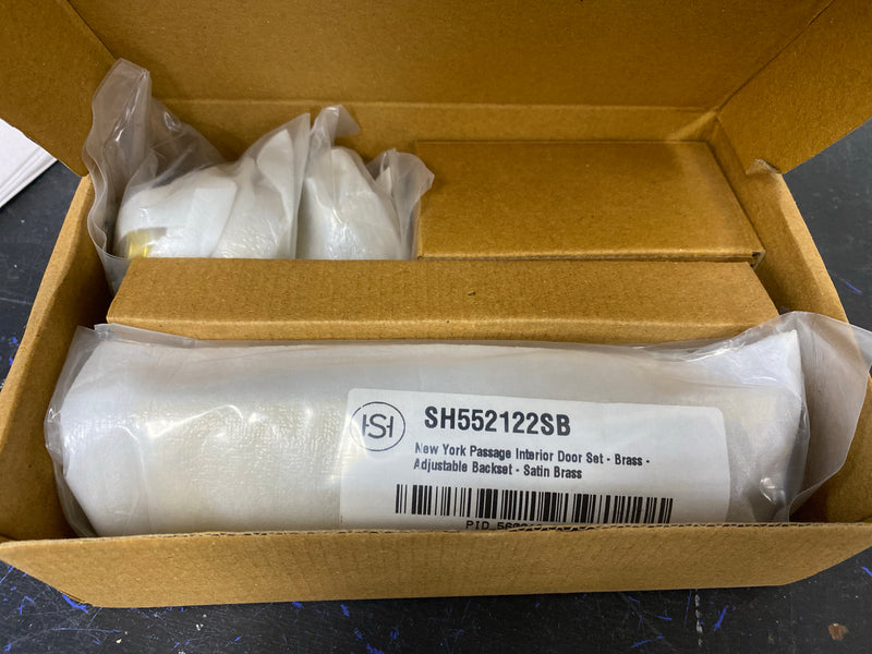 Signature Hardware 480925 Hubbard Solid Brass Passage Door Knob Set with Adjustable 2-3/8" or 2-3/4" Backset