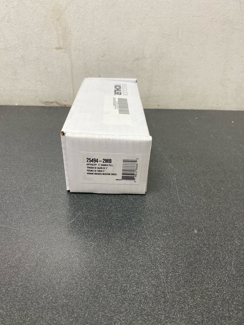 Kohler K-25494-2MB Artifacts 5 Inch Center to Center Handle Cabinet Pull - Vibrant Brushed Moderne Brass