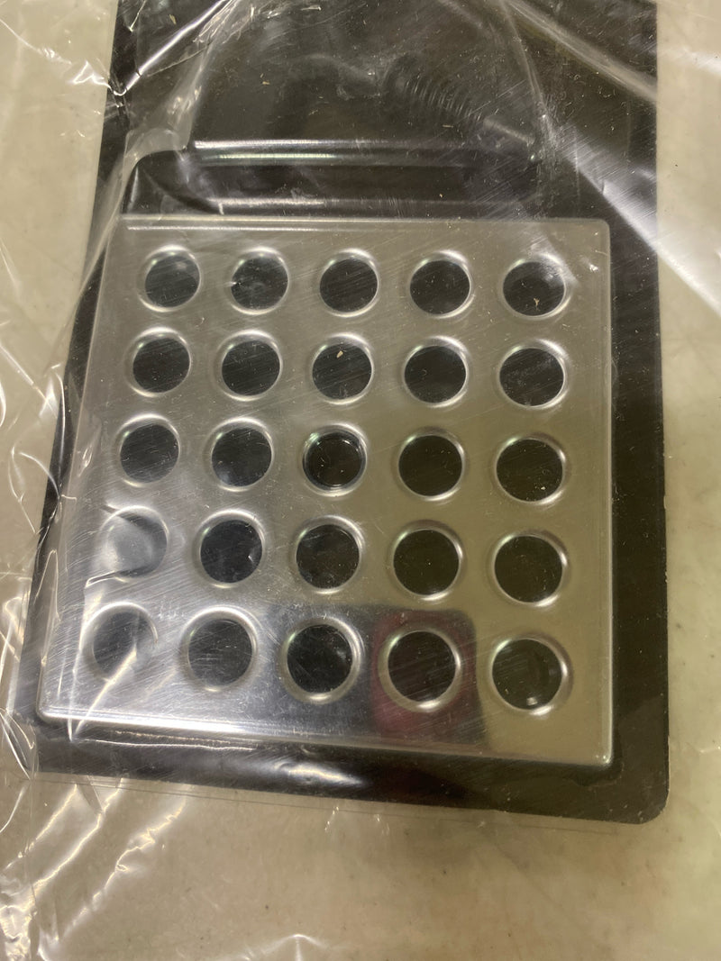 Ebbe E4401 Square Shower Drain Grate, Silver