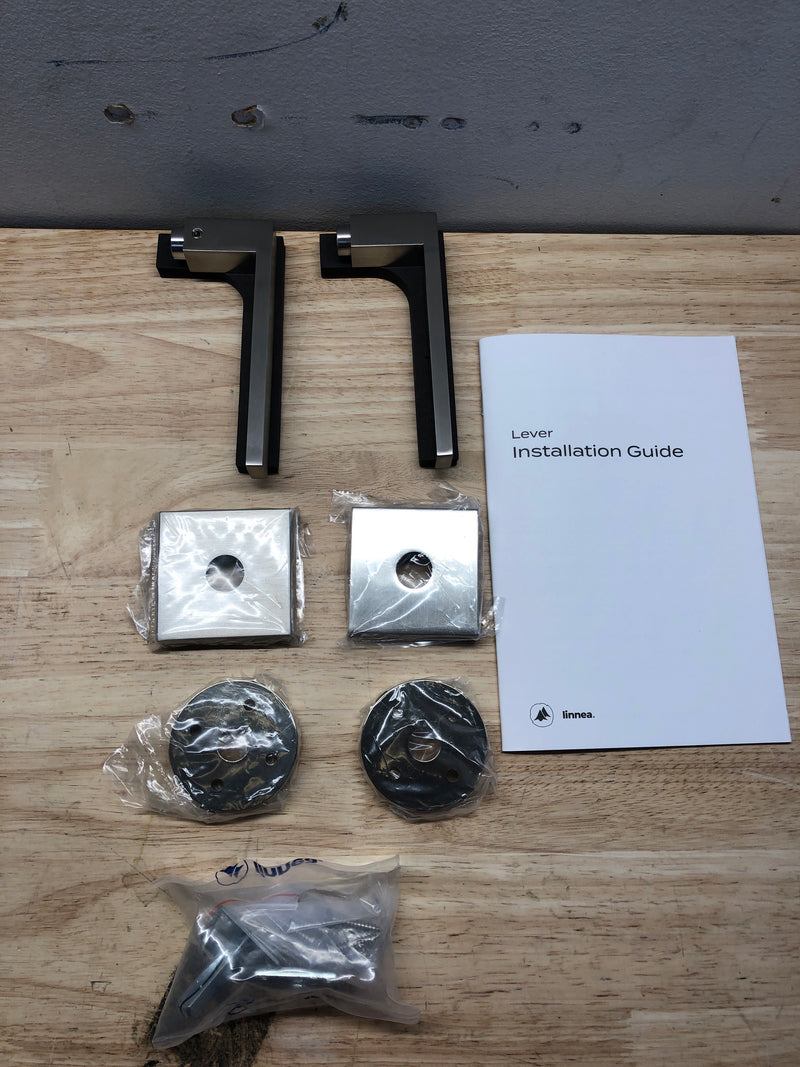 Linnea L10-FDS-SSS Marine Grade 316 Stainless Steel LL100 Dummy Door Lever Set with Square Rose - Satin Stainless Steel