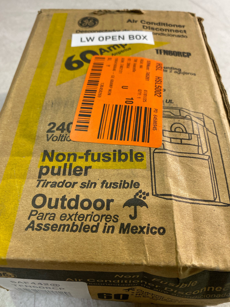 Ge TFN60RCP 60 Amp 240-Volt Non-Fuse Metallic AC Disconnect