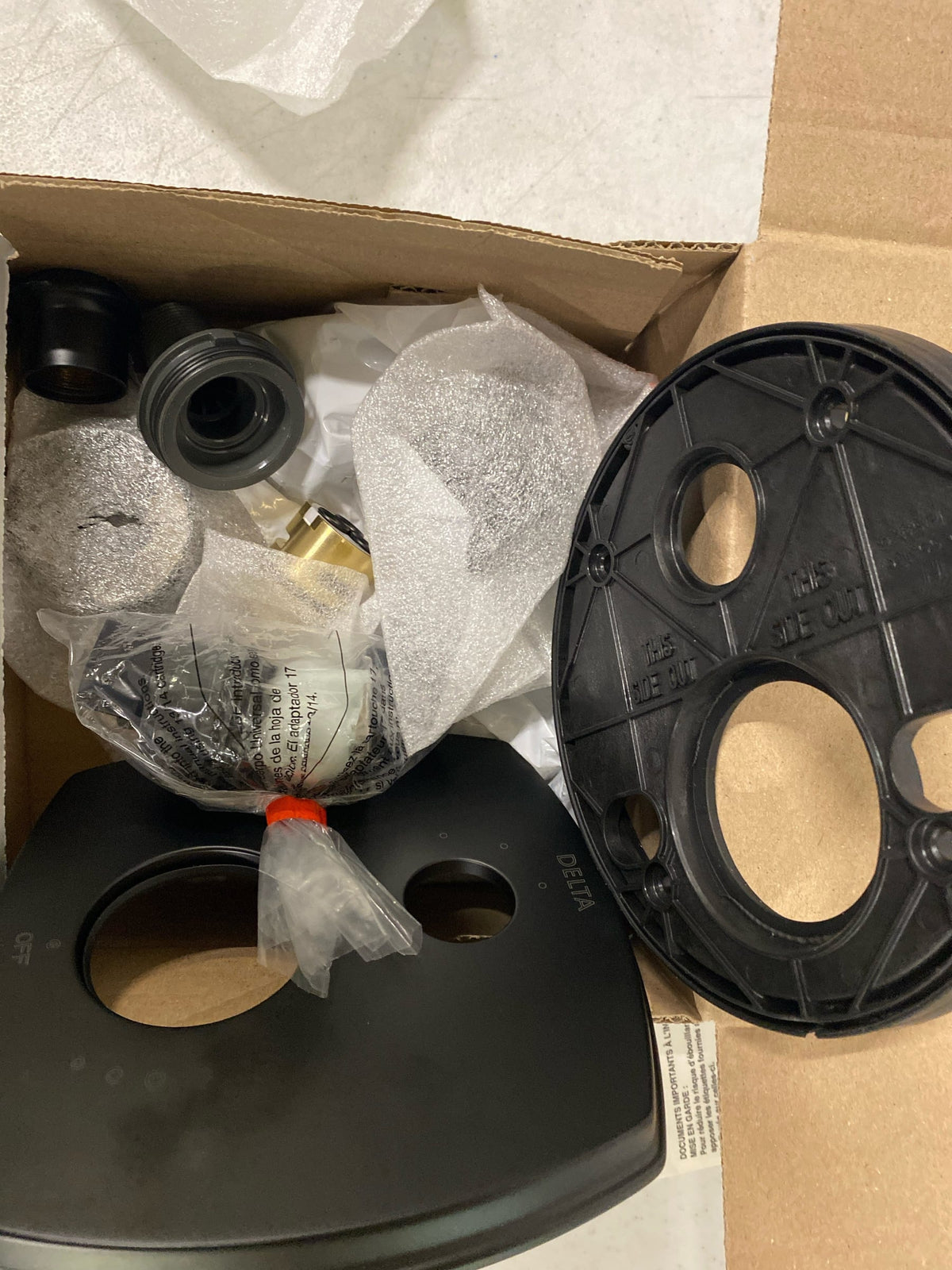 Delta T27876-BLLHP Stryke 17 Series Pressure Balanced Valve Trim with Integrated Volume Control and 3 Function Diverter for Two Shower Applications - Less Rough-In and Handles - Matte Black