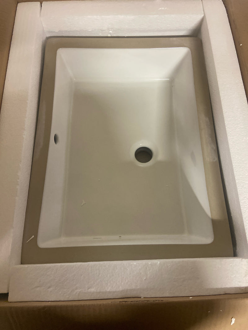 James Martin SNK-RF-WHT Rectangular Undermount Lavatory Sink Flat Base White