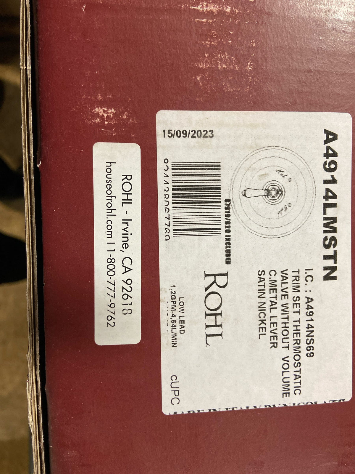 Rohl A4914LMSTN Thermostatic Shower, Satin Nickel