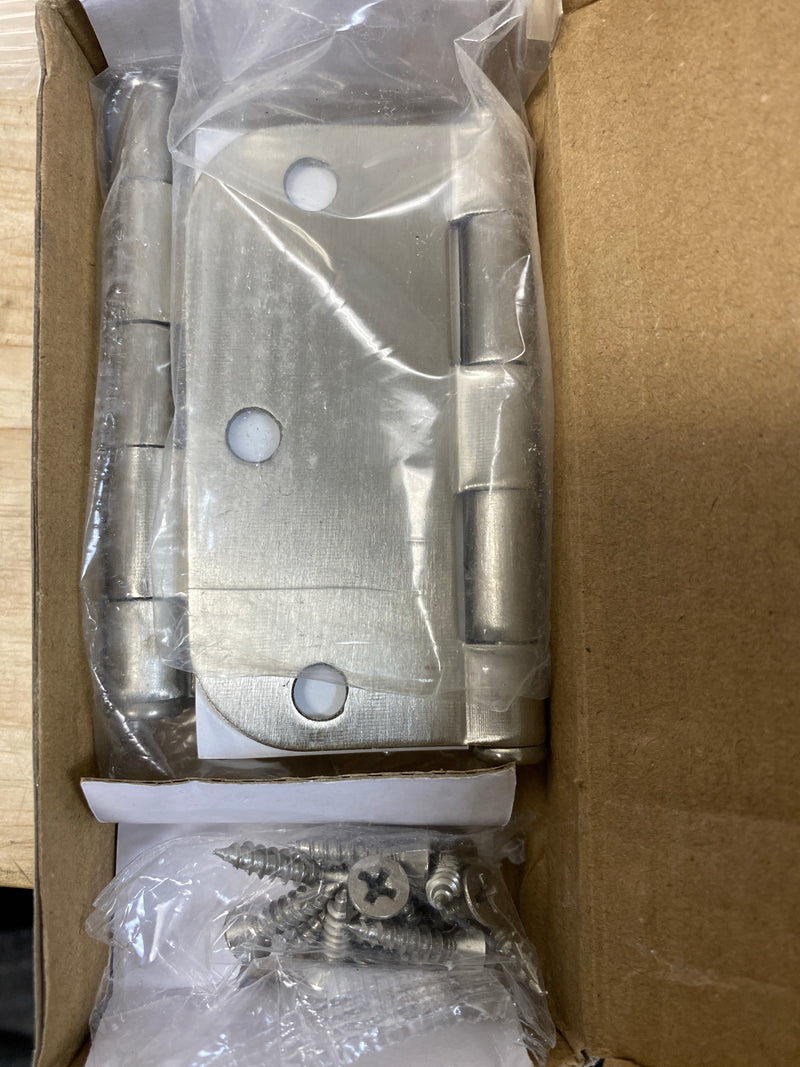 Emtek 91033US15 3.5" x 3.5" Plain Bearing 5/8" Radius Corners Mortise Hinge - Pair of Hinges - Satin Nickel